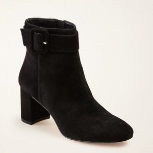 Ann Taylor Nettie Buckle Heeled Suede Boot bootie 510908